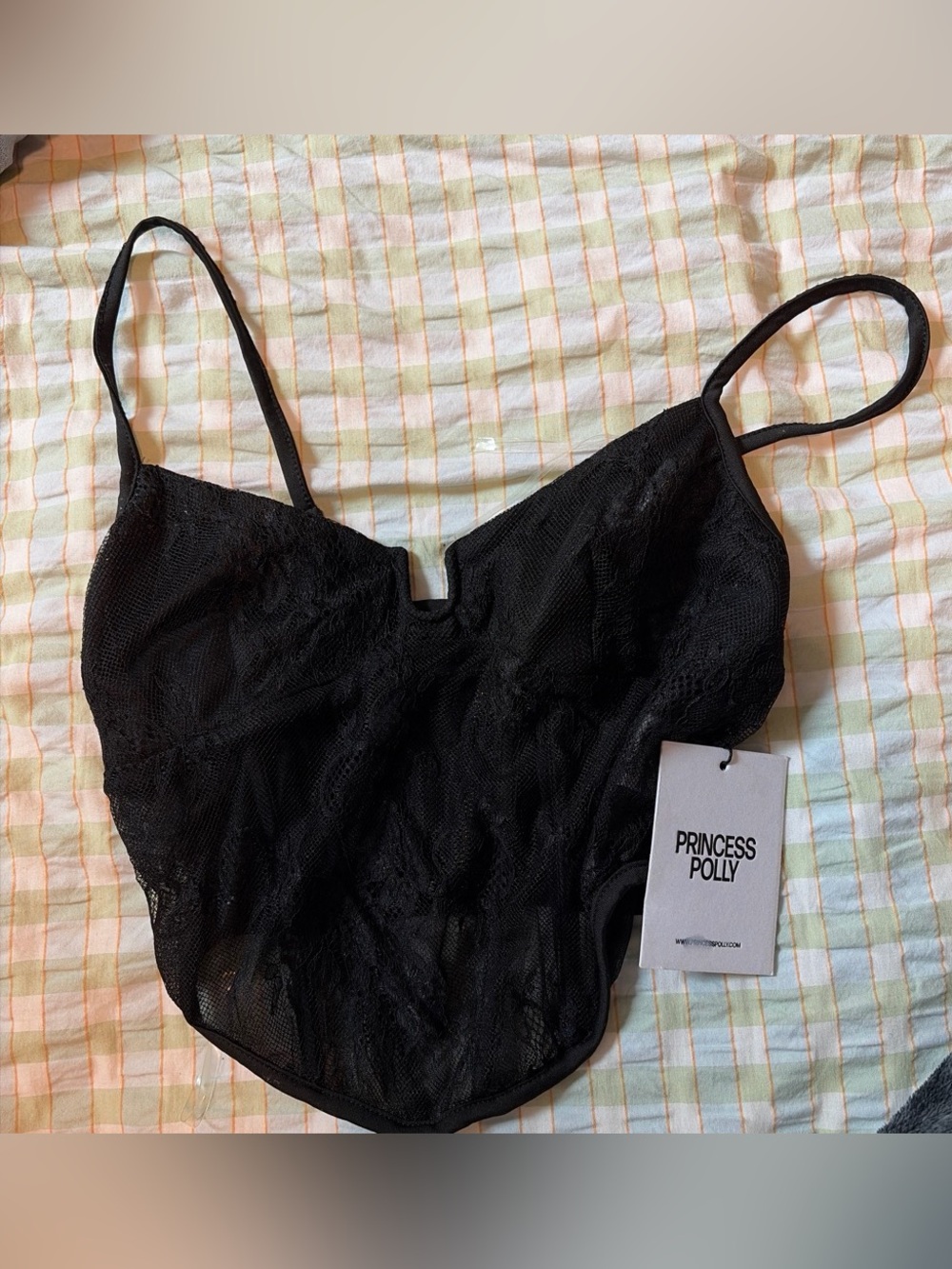 Princess Polly Black Lace Bandeau Cami